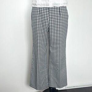 Women's Black and White Checkered Cropped Pants